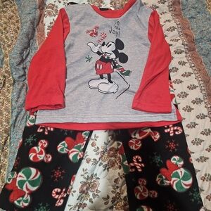 Disney Mickey Mouse Red and Gray Kids Pajamas